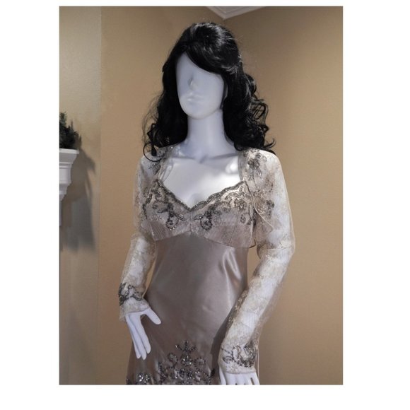 Xsape by Joanna Chen SIZE 6 GOLD SEQUINED/LACE 2 PIECE SET - Picture 12 of 16